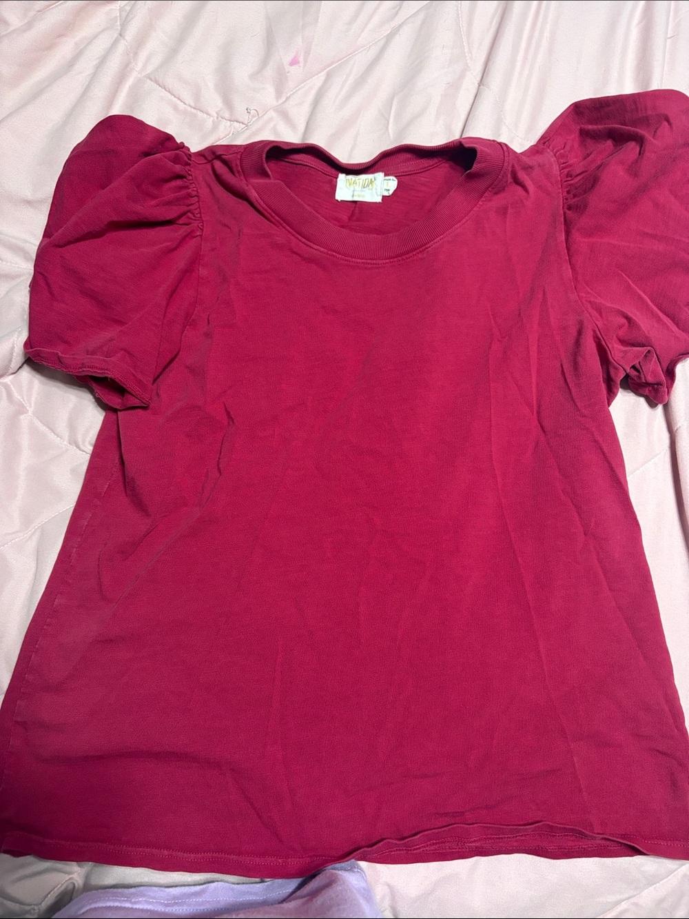 Nation LTD Raspberry Puff-Sleeve Tee